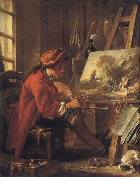 Francois Boucher Young Artist in his Studion oil painting picture